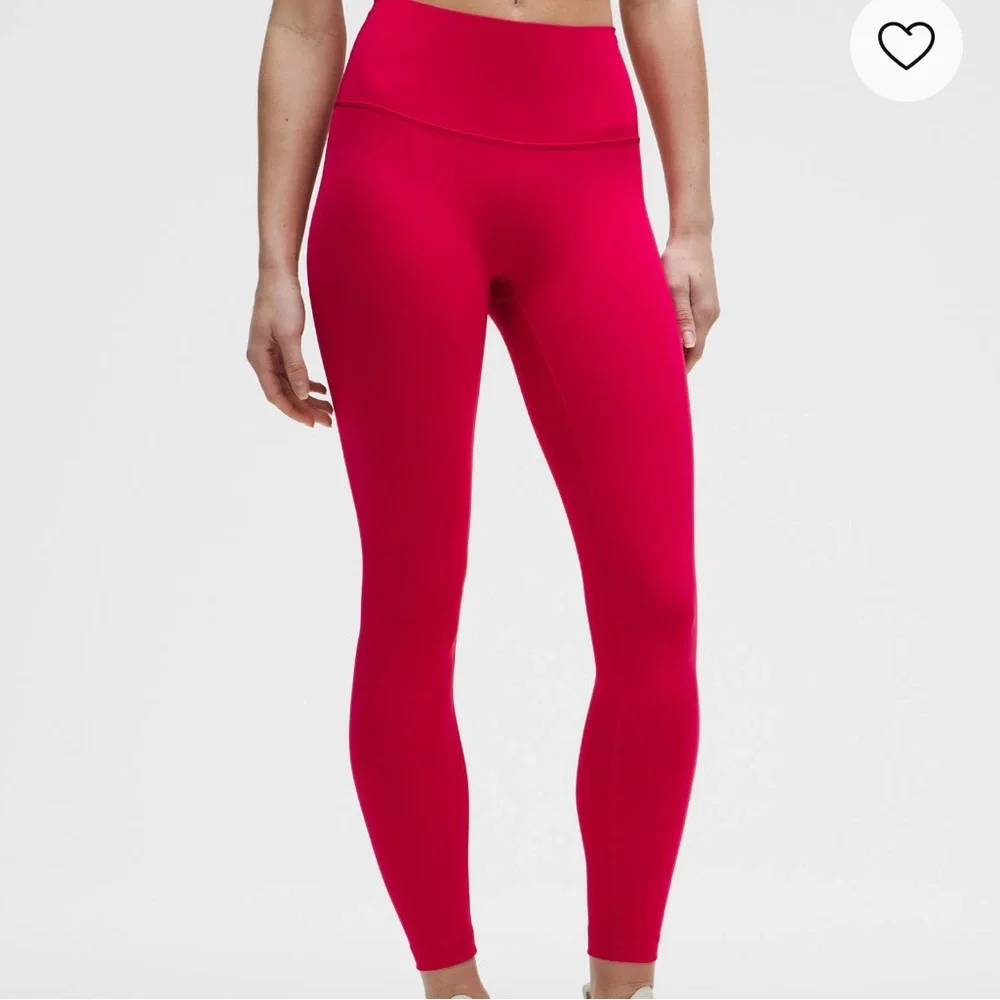 Lululemon Pink Wunder Train High Rise Tights With Pockets Size 6 - Picture 1 of 9